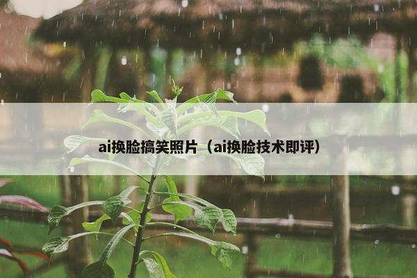 ai换脸搞笑照片（ai换脸技术即评）