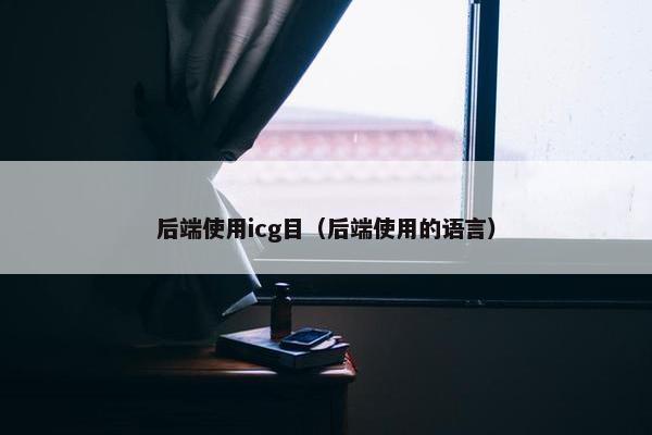 后端使用icg目（后端使用的语言）
