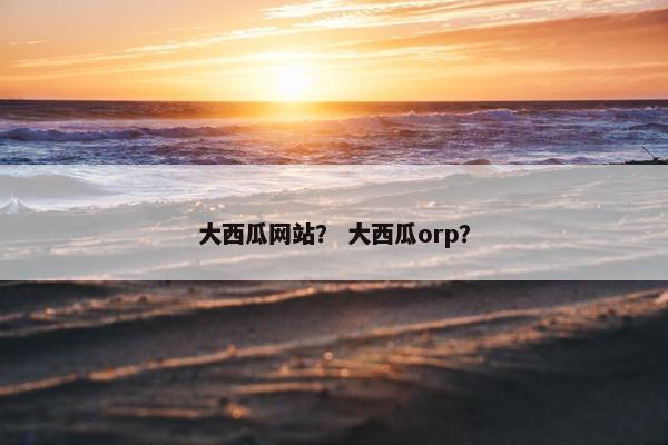 大西瓜网站? 大西瓜orp?
