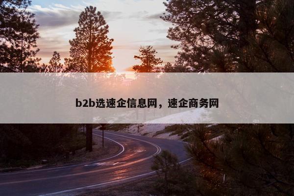 b2b选速企信息网，速企商务网