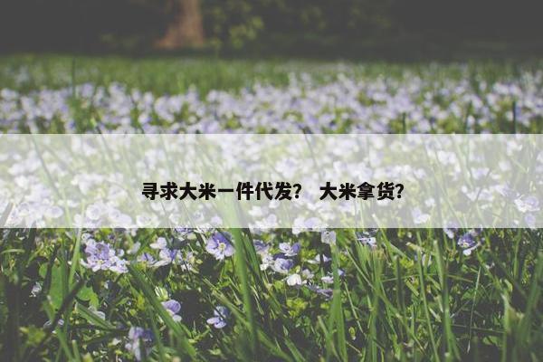 寻求大米一件代发？ 大米拿货？