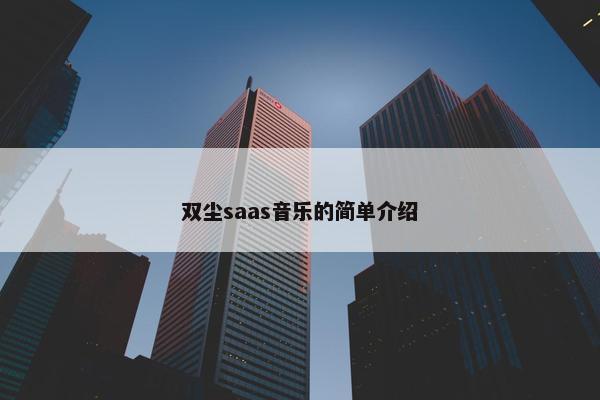 双尘saas音乐的简单介绍