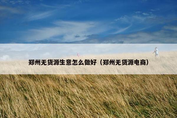 郑州无货源生意怎么做好（郑州无货源电商）