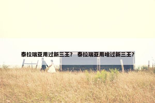 泰拉瑞亚用过新三王? 泰拉瑞亚用啥过新三王?