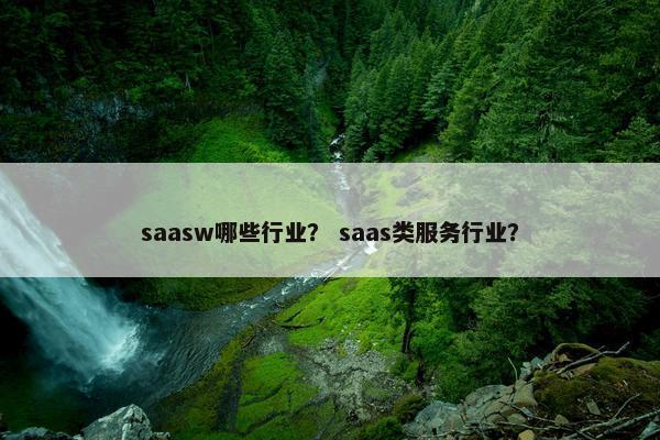 saasw哪些行业？ saas类服务行业？