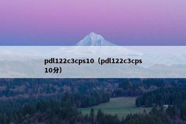 pdl122c3cps10（pdl122c3cps10分）