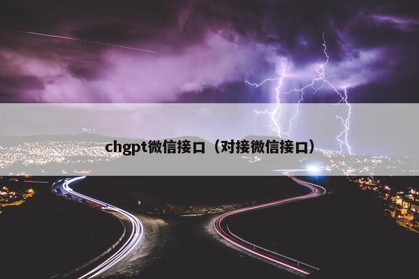 chgpt微信接口(对接微信接口)