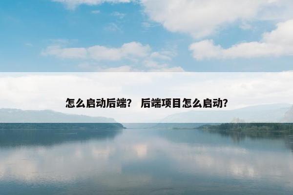 怎么启动后端？ 后端项目怎么启动？