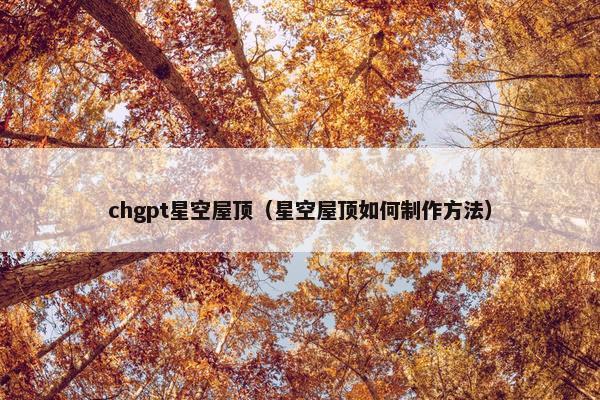 chgpt星空屋顶（星空屋顶如何制作方法）