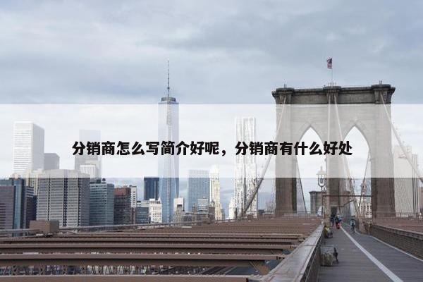 分销商怎么写简介好呢，分销商有什么好处