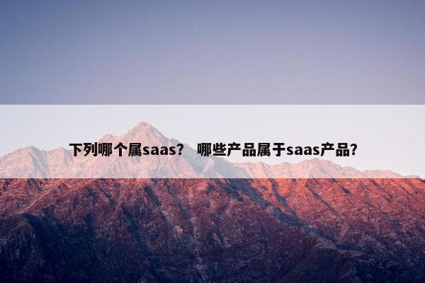下列哪个属saas? 哪些产品属于saas产品?