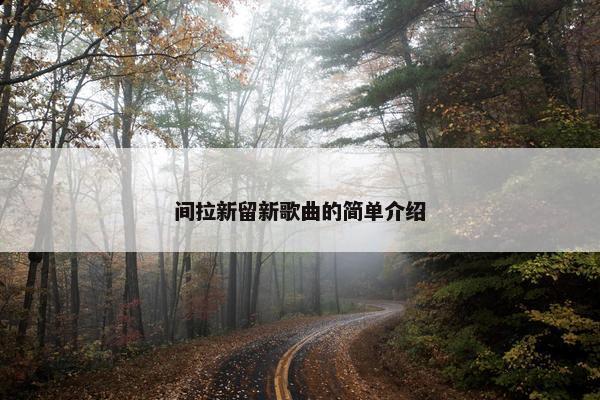 间拉新留新歌曲的简单介绍