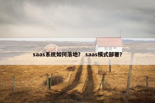 saas系统如何落地? saas模式部署?