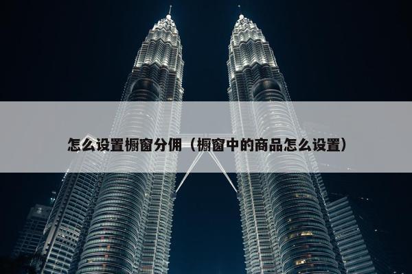 怎么设置橱窗分佣(橱窗中的商品怎么设置)