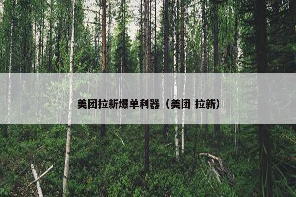 美团拉新爆单利器(美团 拉新)