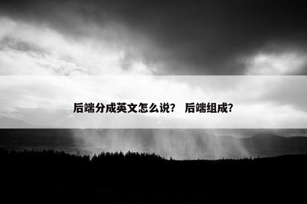 后端分成英文怎么说? 后端组成?