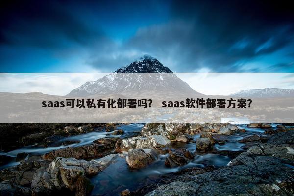 saas可以私有化部署吗? saas软件部署方案?