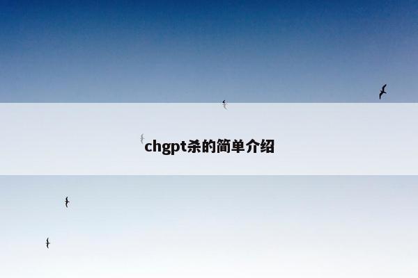 chgpt杀的简单介绍 chgpt杀的简单介绍
