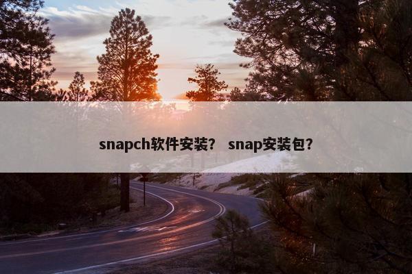 snapch软件安装？ snap安装包？