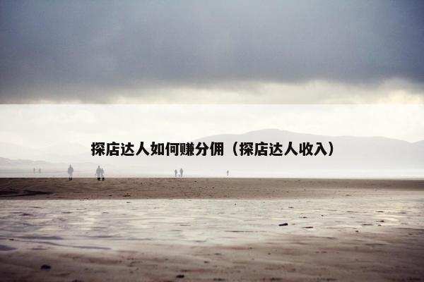 探店达人如何赚分佣(探店达人收入)