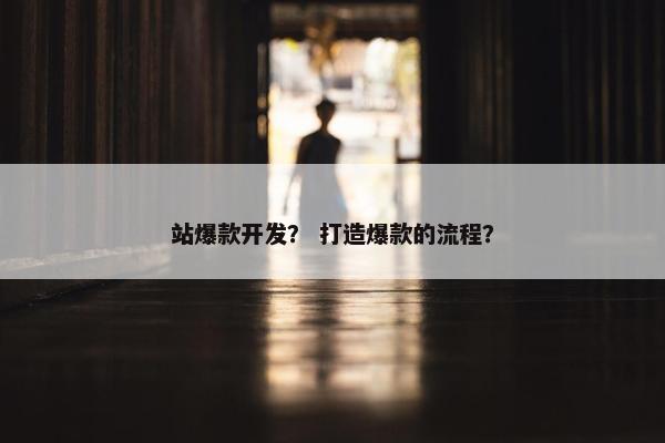 站爆款开发? 打造爆款的流程? 站爆款开发? 打造爆款的流程?