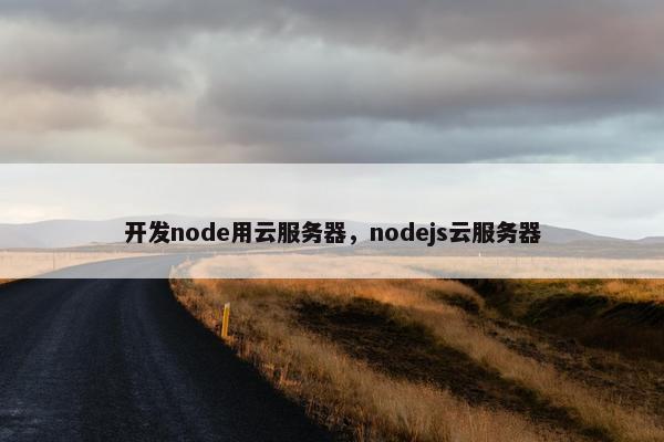 开发node用云服务器,nodejs云服务器