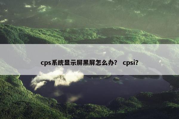 cps系统显示屏黑屏怎么办？ cpsi？