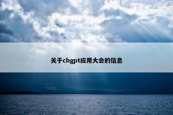 关于chgpt应用大会的信息