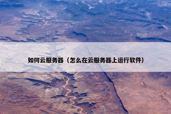 如何云服务器（怎么在云服务器上运行软件）