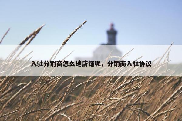 入驻分销商怎么建店铺呢,分销商入驻协议