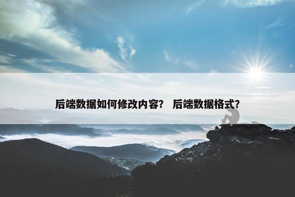 后端数据如何修改内容？ 后端数据格式？