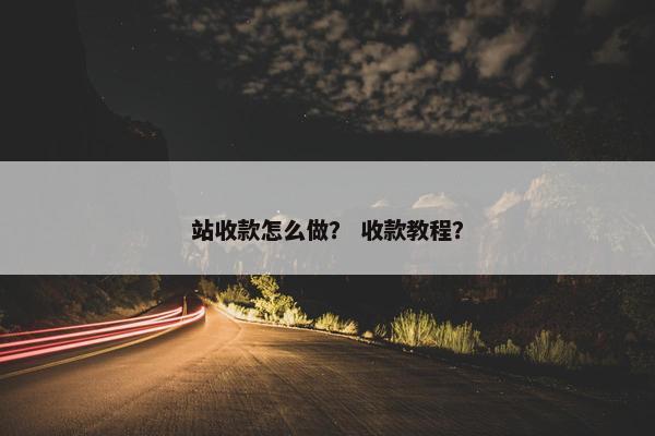 站收款怎么做？ 收款教程？