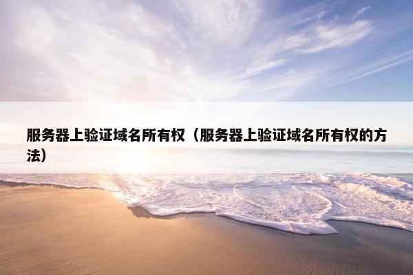 服务器上验证域名所有权(服务器上验证域名所有权的方法)