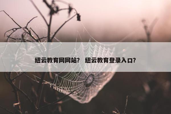 纽云教育网网站? 纽云教育登录入口?