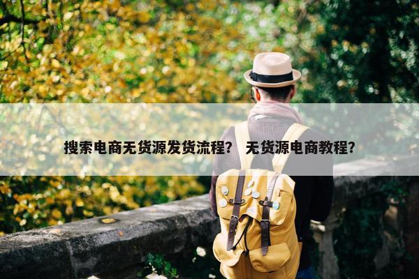 搜索电商无货源发货流程? 无货源电商教程?