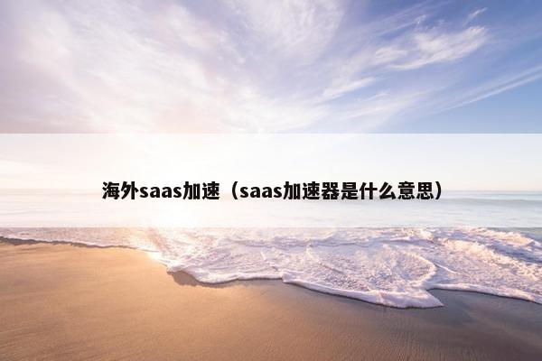 海外saas加速(saas加速器是什么意思)