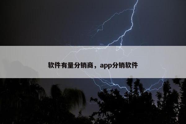 软件有量分销商,app分销软件 软件有量分销商,app分销软件