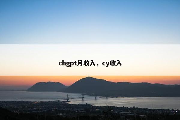 chgpt月收入,cy收入