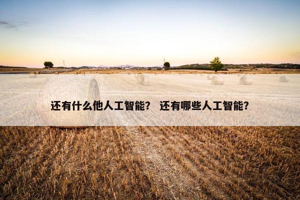 还有什么他人工智能? 还有哪些人工智能?