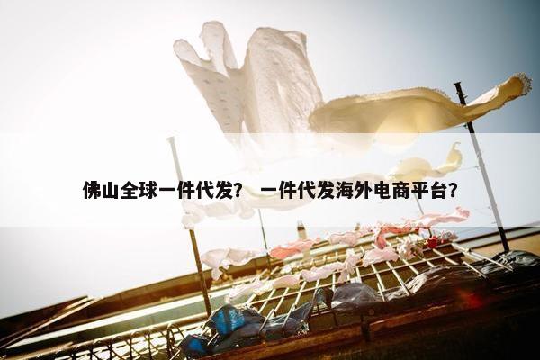 佛山全球一件代发？ 一件代发海外电商平台？