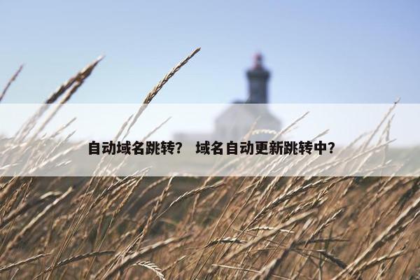 自动域名跳转? 域名自动更新跳转中?