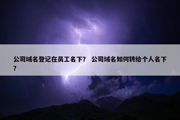 公司域名登记在员工名下? 公司域名如何转给个人名下?