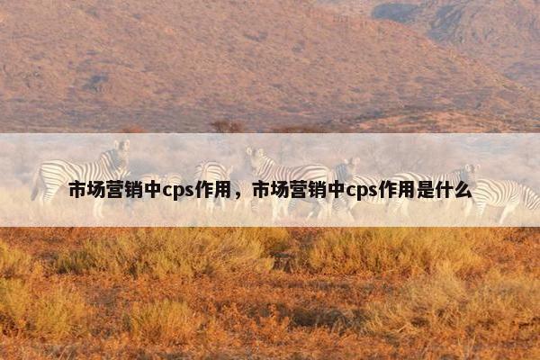 市场营销中cps作用,市场营销中cps作用是什么