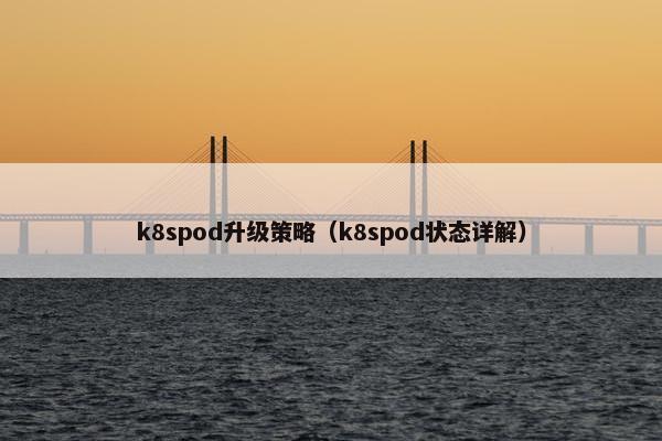 k8spod升级策略（k8spod状态详解）