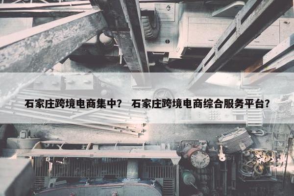 石家庄跨境电商集中? 石家庄跨境电商综合服务平台?